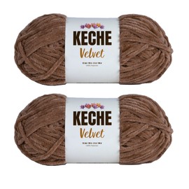 Keche Velvet Yarn for Crocheting, Soft Chenille Bulky Baby Blanket Amigurumi Yarn 2x100 gr (2x132 yds) (2 Skeins) (Latte)
