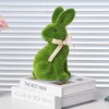 Qukou Moss Easter Bunny Home Decor, Artificial Moss Rabbit for