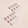 Square Press on Nails Medium French Tips Fake Nails with