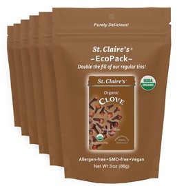 St. Claire’s Organic Clove Pastilles – 6-Pack Eco-Pack, 3 oz Each | Certified Organic, Vegan, Gluten-Free, Allergen-Free, Non-GMO, Low Calorie, Plant-Based | Made in USA