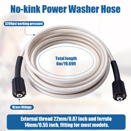 Pressure Washer Hose for Ryobi High Pressure Washer, Power Washer Hose Replacement Electric Pressure Washer Hose for Models RY14122 RY141900 Power Washer Parts for Ryobi