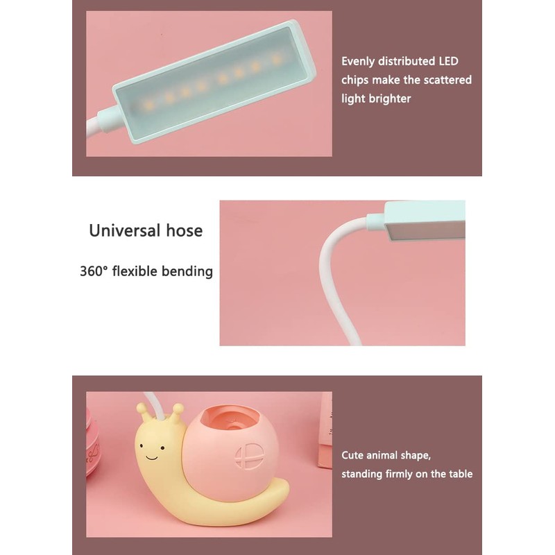 Weltition Cute Kids Lamp with Pen Holder,LED Desk Lamp for