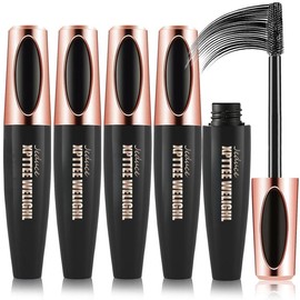 4D Silk Fiber Lash Mascara Extension - 4 Pack Voluminous, Waterproof & Smudge-Proof, Long-Lasting No Flaking, Natural No Clumping, All Day Exquisitely Full Makeup Cosmetic - Pattern Na: Mascara & Eyeliner