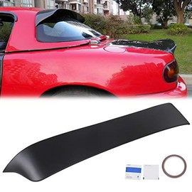 ECOTRIC Rear Window Roof Lid Spoiler Wing Winglet Compatible with 1990-1997 Mazda Miata MX5 Hardtop JDM Style - Unpainted Black