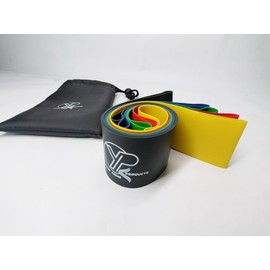 YP Prodcuts - Resistance Bands Set for Men and Women, Pack of 5 Different Levels Elastic Band for Home Gym Long Exercise Workout – Great Fitness Equipment for Training, Yoga – Free Carrying Bag