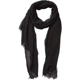 guiyal Cotton Blend Crinkle Vintage Soft Scarf with Fringed Edges,linen scarf,shawl,travel scarf，Black scarf
