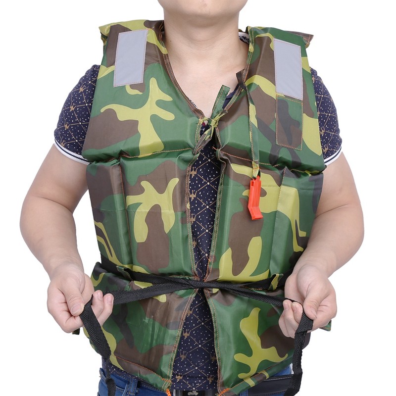 Camouflage Adult Boating Swimming Life Jacket Buoyancy Aid Polyester Floating