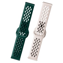 LYSMVIVI Soft Silicone Watch Bands 22mm 20mm 19mm 18mm Breathable Sweatproof Sport Watch Straps with Quick Release for Women & Men (2 Packs)