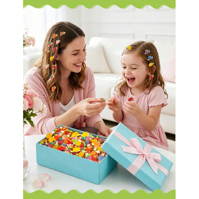42Pcs Rave Sprouts Glow Fruit Trinkets Hair Clip