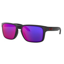 Oakley Men's Oo9102 Holbrook Square Sunglasses,Matte Black/Positive Red Iridium