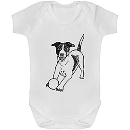 Azeeda 3-6 Monate 'Jack Russell Spielen' Baby-Wachstums-/Bodysuit (GR00083164)