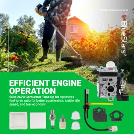 BlueStars SRM 2620 Carburetor - Compatible with Echo SRM-2620T PPT-2620 SRM-2620 BRD2620 HCA2620 PAS2620 PE2620 Trimmer A021004601 A021004600 26X Shindaiwa T262X C262 LE262 EB262 A226002030 Air Filter
