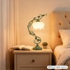 YIYIBYUS Table Lamp Flower Shaped Atmosphere Night Light Green LED