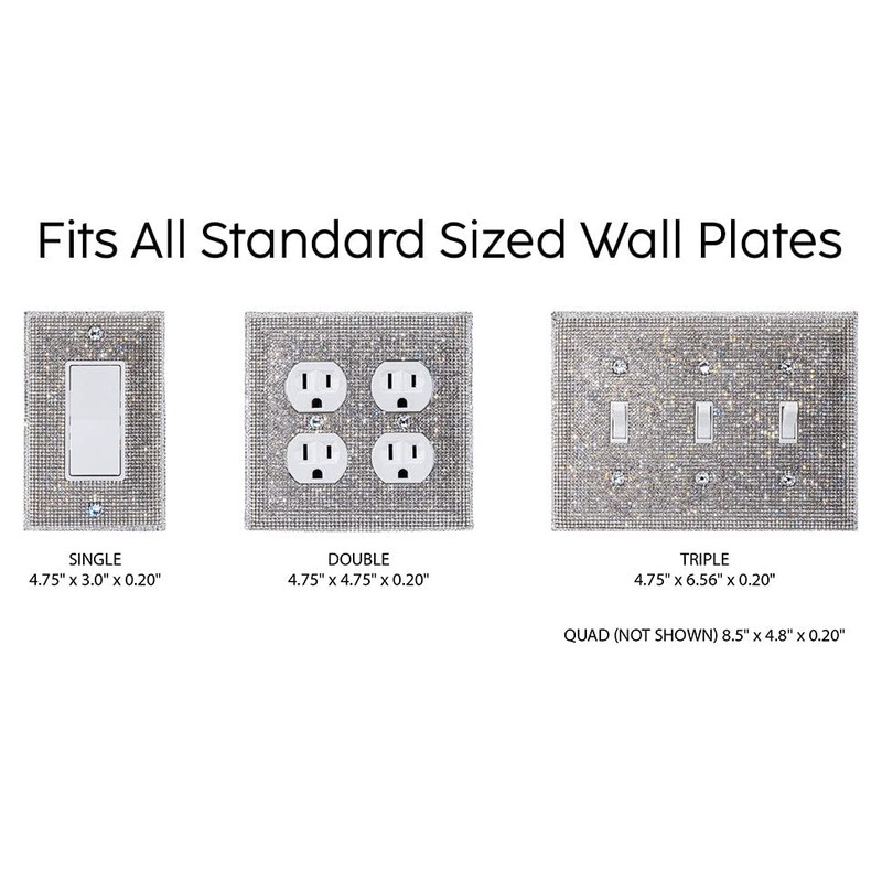 Bling Rhinestone Wall Plate Cover (Quad Rocker)
