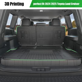 LUMWAY Cargo Mat for Toyota Land Cruiser 2025 2024, Trunk With Backrest All Weather Protection Liner Replacement Accessories