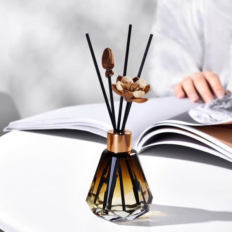 UPSTORE 2Pcs 60ml/2oz Diffuser Bottles Empty Refillable Glass Diffuser Jars