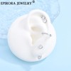 EPIRORA Sterling Silver Stud Earrings Set for Women,3 Pairs Silver