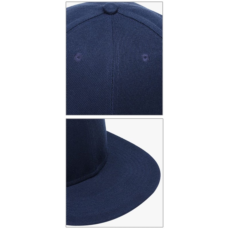Laquest Simple Plain Snapback Cap, Flat Brim, navy