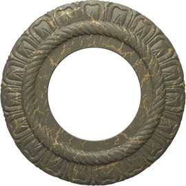 9"OD x 4 1/2"ID x 1/2"P Claremont Ceiling Medallion (Fits Canopies up to 5 5/8"), Hand-Painted Witch Hazel Crackle