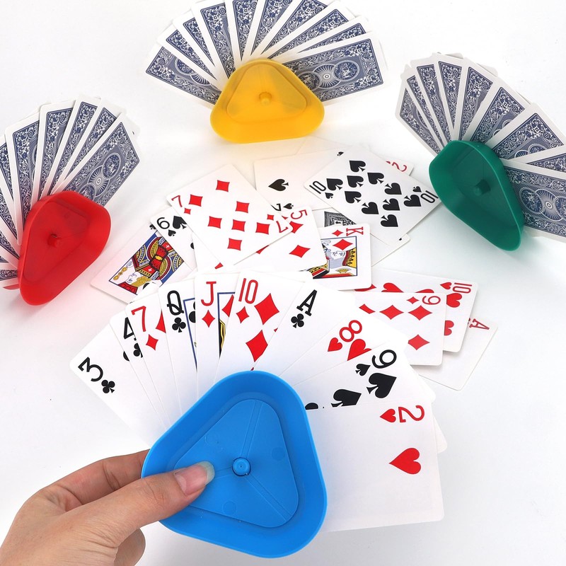 Celehappy 4-Pack Card Holder for Playing Cards Triangle Shaped