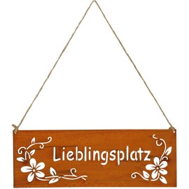 LB H&F Door Sign Rust Metal for Hanging (Lieblingsplatz)