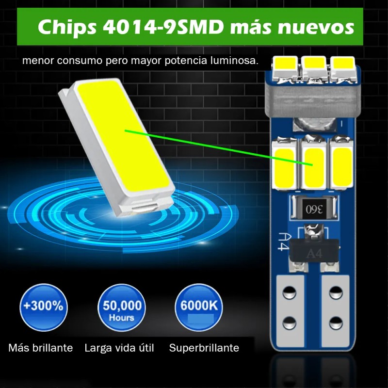 10 Focos T5 Led Pellizco Cluster Para Moto Auto