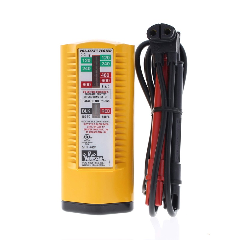 IDEAL Electrical 61-065 Vol-Test Voltage Tester, CAT III for 600V,Yellow