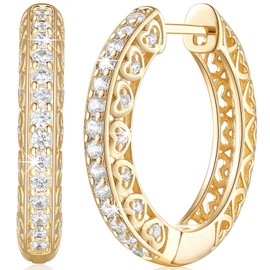 14K Gold Hoop Earrings Gold Earrings for Women’s Hoop Earrings Small Thick Gold Hoop Earrings Exquisite Diamond Hoop Earrings 25 mm