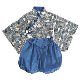 SLINX HF021 Baby Clothes, Hakama, Romper, Kimono, Kimono, Girls, Boys, Formal, Baby, Shrine Visit, Hundreds of Years, First Festival, Kimono, Romper, Coverall, Baby Shower, Baby Hakama, blue rabbit