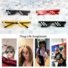 FEISEDY 2PACK Thug Life Sunglasses Funny Pixelated Mosaic Gamer Glasses