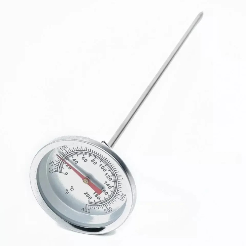 Termómetro 0 A 200°c Acero Inox Con Pinza, Vástago De