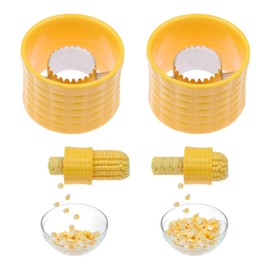 Corn Stripping Tool, Set of 2 - These Corn Cobber Tools are the Easiest Way to Remove Kernels from Fresh Corn - Just Push Corn Through the Device - The Stainless Steel Blades Work as a Corn Zipper