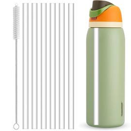 Replacement Straws for 40oz Owala Water Bottle, 6 Pack Reusable Owala Straws Plastic Straw with Cleaning Brush Compatible with 40oz Owala Tumbler Cups Accessories
