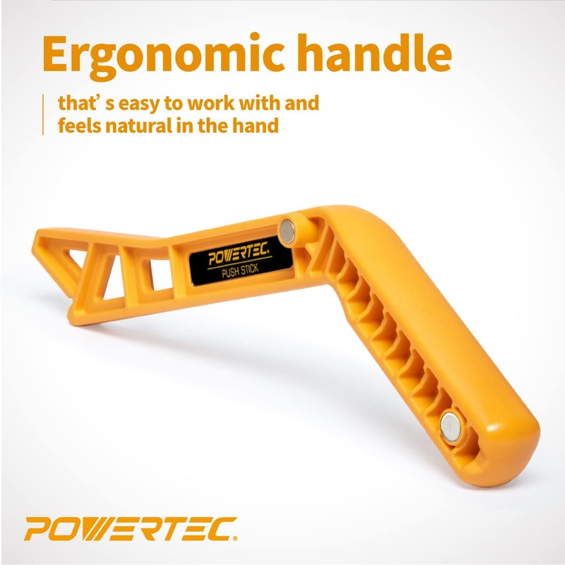 POWERTEC Deluxe Magnetic Push Stick Fits Table Saws, Router Tables,