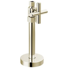 Delta Faucet 1/2" x 3/8" Straight Supply Stop Valve with Contemporary Handle Polished Nickel, Water Shut Off Valve, Brass Shut Off Valve, 1/4 Turn Shut Off Valve, Polished Nickel DT021201-PN