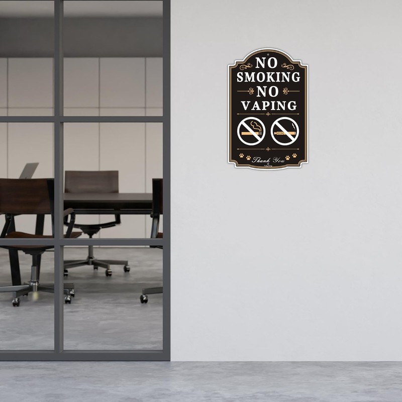 No Smoking No Vaping Signs 12 x 8 Inches No