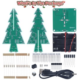3D DIY Christmas Tree Kits LED Electronic Soldering Kit Colourful Flashing Light Set, 7 Colour PCB Science Project