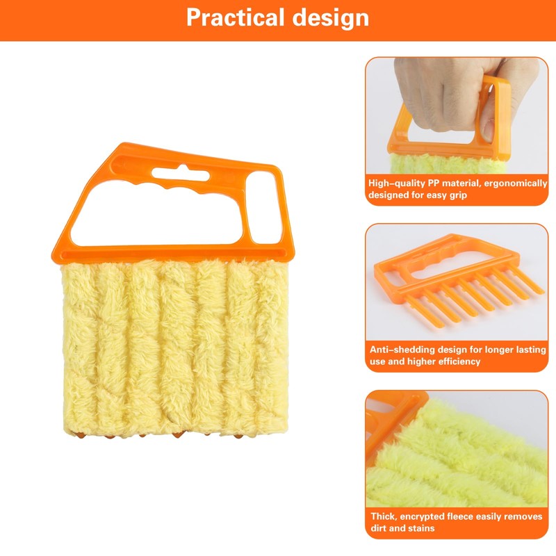 10-Pack Window Blind Cleaner Set: Includes 1× 7-Finger Detail Brush,