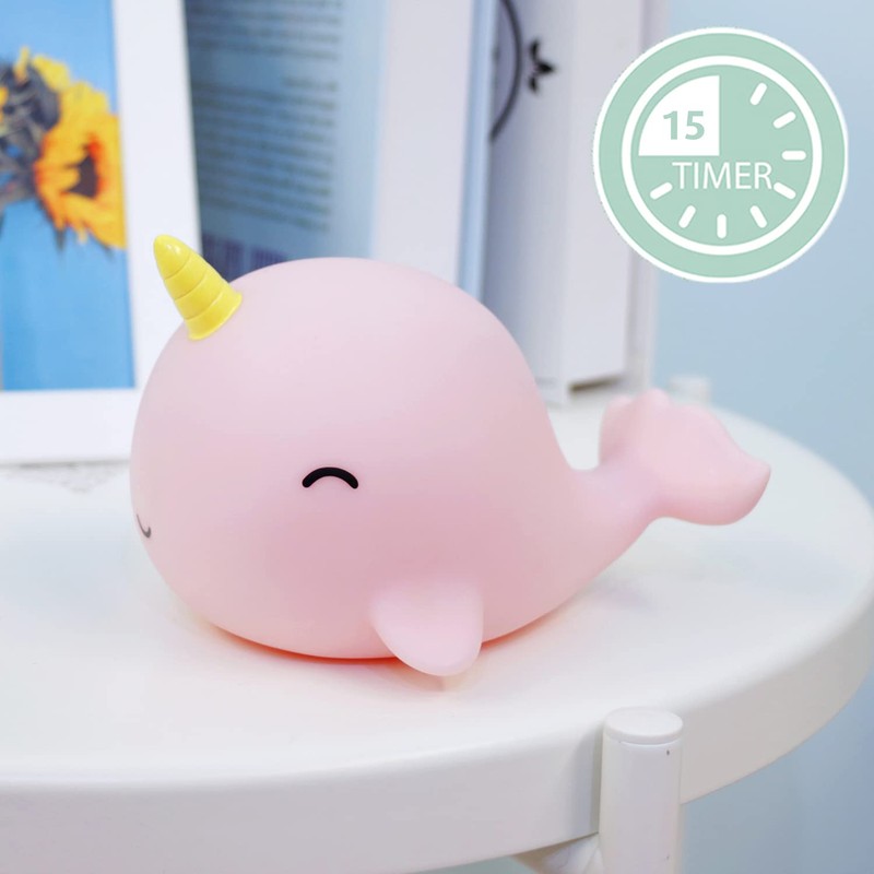 Reer Lumilu Sea Life Narwhal, Cute Narwhal Night Light, Great