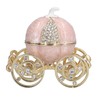 Jewelry Organizer White Golden Pumpkin Carriage Shape Rhinestone Storage Box