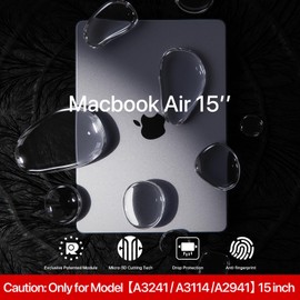 Soonjet Invisible Armor for MacBook Air 15 inch Case 2025 2024 2023 M4 M3 M2 [Same as Bare Device] [Scientific Slim] Protective Hard Shell Translucent Cover Laptop - Matte Clear