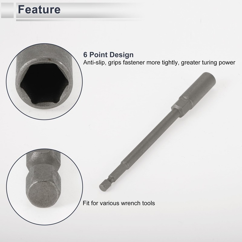 RATCHROLL 1pcs Impact Socket 150mm Hardware Tool 6 Point 10mm