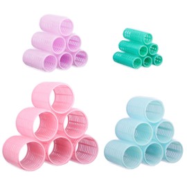 Expressions 24pc Hair Rollers Collection - Pastel Colored Classic Hair Rollers for Curls & Lift, Self-Grip Velcro Hair Curlers for Women In Assorted Sizes