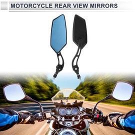 RATCHROLL 1 Set Universal Motorcycle Rear View Mirrors Adjustable Bar End Side Mirrors Mount M8/M10 Black Iron Plastic Prismatic Shape