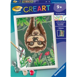 Ravensburger CreArt 20295 - Sloth Love - Painting by Numbers for Children from 9 Years