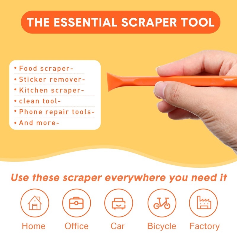 9 Pieces Plastic Scraper Tool Scratch Free Crevice Cleaning Sticker