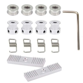 KeeYees 5M Zahnriemen 6mm Breite + 4pcs 20 Zähne 5mm Bohrung Riemenscheibe Rad + 4pcs Umlenkrolle + 4pcs Torsionsfeder + 2pcs Zahnriemen Klemmen mit Inbusschlüssel für 3D Drucker