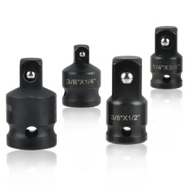 BATINO 4 Piece Socket Adapter Set Adapter 3/8 to 1/2 inch, 1/4 to 3/8, 3/8 to 1/4, 1/2 to 3/8 Inch Impact Wrench Adapter, Angle Adapter Socket Wrench Adapter Ratchet