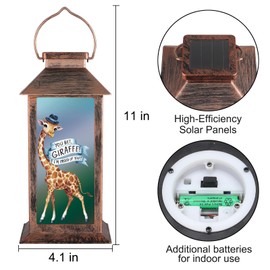 Solar Lanterns for Garden Decor,Waterproof Design Ideal Birthday Gifts for Women, Mom, and Grandma Solar LED Hanging Lights for Yard, Patio, Lawn, and Porch(Giraffes)