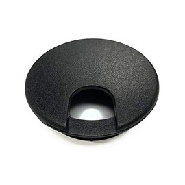 Office Desk Grommet 2-1/2" Round Cord Cover & Wire Management - Black 2 Pack